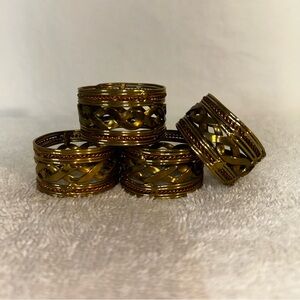 Vintage Brass & Copper Woven Napkin Rings
